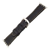 FIXED Berkeley for Apple Watch, 42mm and 44mm. with Silver Buckle, size L, Carbon Black - Watch Strap