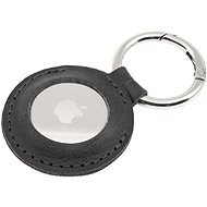 FIXED Case for AirTag made from Genuine Cowhide Leather with Carabiner, Black - Keyring
