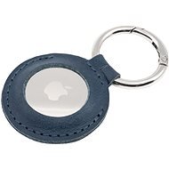 FIXED Case for AirTag made from Genuine Cowhide Leather with Carabiner, Blue - Keyring