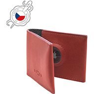 FIXED Wallet for AirTag z pravej hovädzej kože červená - Peňaženka