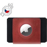 FIXED Tiny Wallet for AirTag z pravé hovězí kůže červená - Peněženka