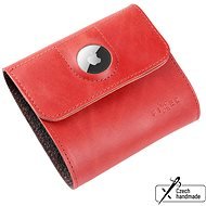 FIXED Classic Wallet for AirTag valódi marhabőrből, piros színben - Pénztárca