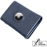 FIXED Tripple Wallet for AirTag in genuine cowhide blue - Wallet