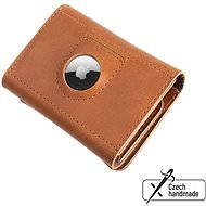 FIXED Tripple Wallet for AirTag in genuine cowhide brown - Wallet
