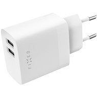 FIXED Smart Rapid Charge töltőfej, 2× USB kimenet, USB/USB-C kábel, 1 m, 17 W, fehér - Töltő adapter