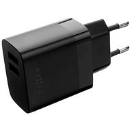FIXED Smart Rapid Charge töltőfej, 2× USB kimenet, USB/micro USB kábel, 1 m, 17 W, fekete - Töltő adapter