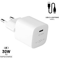 FIXED PD Rapid Charge Mini with USB-C output and USB-C/Lightning cable support PD 1.2m MFI 30W white - Wall Charger