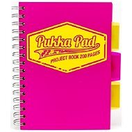 PUKKA PAD Project Book Neon A5 linajkový, ružový - Poznámkový blok