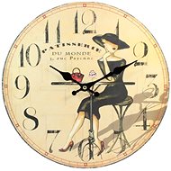 Bino Nástěnné hodiny Dáma v černém - Wall Clock