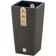 PROSPERPLAST Rato square ECO wood kávový 29cm  - Květináč