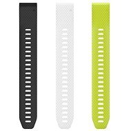 Garmin QuickFit 20, Long, Black, White, Yellow (Without Buckle) - Watch Strap