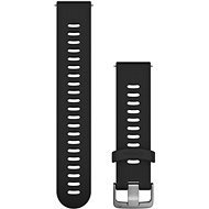 Garmin Quick Release 20 Silikonband schwarz (silberne Schnalle) - Armband