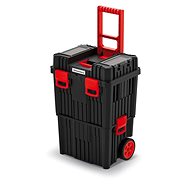 Modular tool case with transp. wheels HEAVY black 450x360x640 - Tool Case
