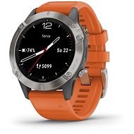 Garmin Fenix 6 Pro Sapphire Titanium/Orange Band - Smart hodinky
