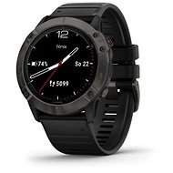 Garmin Fenix 6X Solar, Titanium Grey DLC, Black Band (MAP/Music) - Smart Watch