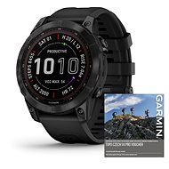 Garmin Fenix 7 Sapphire Solar Carbon Grey DLC Titanium/Black Band - Smart Watch