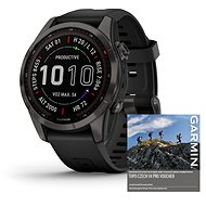 Garmin Fenix 7S Sapphire Solar Carbon Grey DLC Titanium/Black Band - Smart Watch