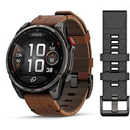 Garmin Fenix 8 Pro 47mm AMOLED Sapphire Carbon grey DLC titanium/Chestnut leather - Smart Watch