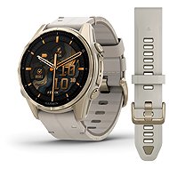 Garmin Fenix 8 43mm AMOLED Sapphire Soft Gold/Limestone leather - Smart Watch