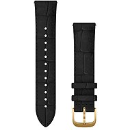 Garmin Quick Release (20 mm) leather with embossing, Black - 24K Gold PVD - Watch Strap