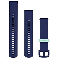 Garmin Quick Release (20 mm) Leather, Navy - Silver - Watch Strap