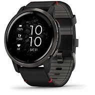 Garmin Venu 2 Slate/Black Leather Band - Smart Watch