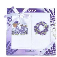 Praktik Gift set of Kiara tea towels 50 × 70 cm, lavender wreath and wheel, 2 pcs - Kitchen Towel