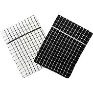 Jerry Fabrics Olga terry towels black and white, 2 pcs - Kitchen Towel