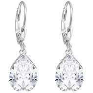 Preciosa Silver earrings Clematis with cubic zirconia, small - Earrings
