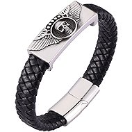 Predator Q1 Sprucewood men's bracelet Skull, black 20,5 cm - Bracelet