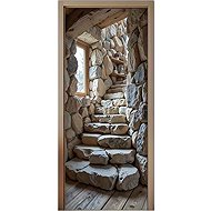 Predator Q1 Self-adhesive 2D photo wallpaper for door, rustic style stone stairs, window - Self-Adhesive Wallpaper