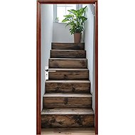 Predator Q1 Self-adhesive wallpaper 2D on the door, green plant stairs - Self-Adhesive Wallpaper