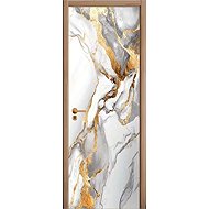 Predator Q1 Self-adhesive 2D wallpaper for doors, white marble - Self-Adhesive Wallpaper