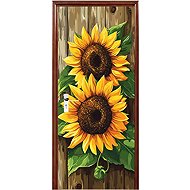 Predator Q1 Self-adhesive 2D wallpaper for doors, sunflower motif, 77 × 200 cm - Self-Adhesive Wallpaper
