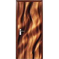 Predator Q1 Self-adhesive 2D wallpaper for doors, with brown gold wavy pattern - Self-Adhesive Wallpaper