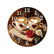 Predator Q1 Wall Clock, Coffee and Roses, 30 cm × 30 cm - Wall Clock