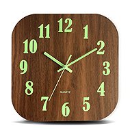 Predator Q1 Wall clock wooden, Tuscan, luminous, square, 30 cm × 30 cm - Wall Clock