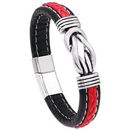Predator Q1 Leather bracelet black and red 22 cm - PD0775-23 - Bracelet