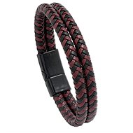 Predator Q1 Leather bracelet black and red AL19356-30 23 cm - Bracelet