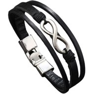 Predator Q1 Infinity bracelet leather 25 cm black - Bracelet