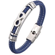 Predator Q1 Elegant leather infinity bracelet 23 cm blue - Bracelet