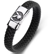 Predator Q1 Playboy Elegant leather bracelet 23 cm black - Bracelet