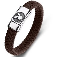 Predator Q1 Playboy Elegant leather bracelet 23 cm brown - Bracelet