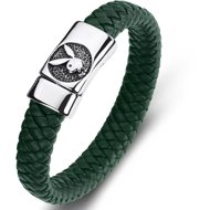 Predator Q1 Playboy Elegant leather bracelet 23 cm green - Bracelet