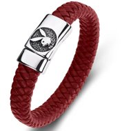 Predator Q1 Playboy Elegant leather bracelet 23 cm red - Bracelet