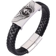 Predator Q1 PD0483 Brave bandit leather, with skull 23 cm - Bracelet