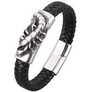 Predator Q1 PD1031-2 Leather bracelet 23 cm scorpion black - Bracelet