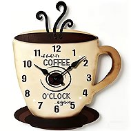 Predator Q1 Wall Clock Coffee O'Clock in the shape of a coffee cup 23 cm × 28 cm - Wall Clock