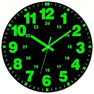 Predator Q1 Moderní fosforové nástěnné hodiny černé, 25 cm × 25 cm - Wall Clock