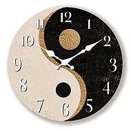 Predator Q1 Wall Clock in retro style with Yin-Yang symbol 30 cm × 30 cm - Wall Clock